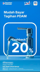 Promo Cashback 20% bayar tagihan air PDAM di BRImo